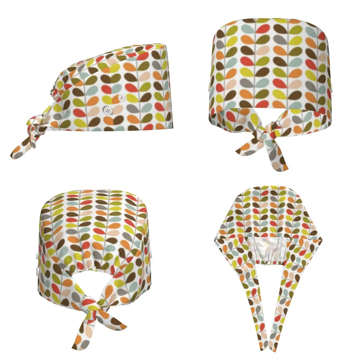 Czepek medyczny Orla Kiely Multi Stem1, czapka chirurgiczna, unisex, regulowana, do pracy, dla pielęgniarek i dentystów