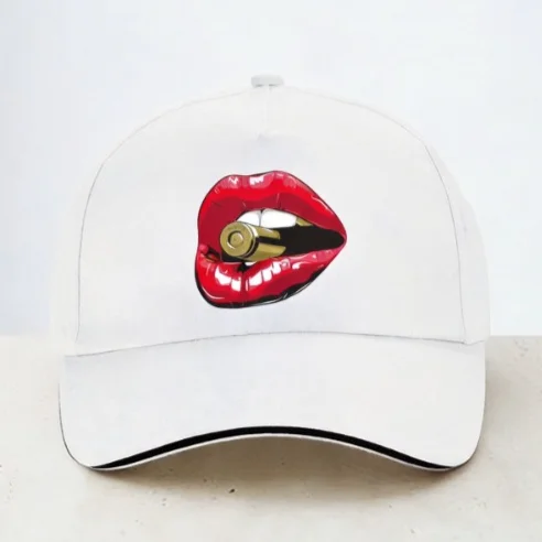 Czerwone usta pocisk Czapka z daszkiem Męska Casual Markowa Bawełniana Zabawna Czapka Swag Estetyczna Unisex Hip hop Gotyckie czapki