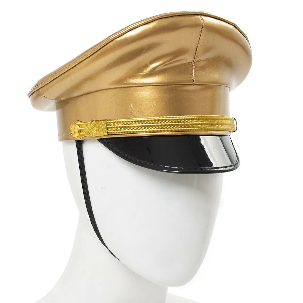 Damski kapelusz z dużym rondem ze skóry PU w stylu kapitana, idealny na studniówkę, występ, do baru, cosplayu, beret