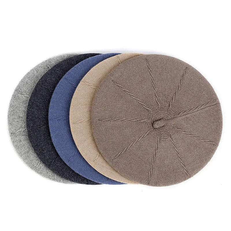 Geebro Casual Ladies Beret z czystej bawełny płasko zakończony jednokolorowe kobiece berety w stylu brytyjskim dziewczęce modne nowe czapki zimowe