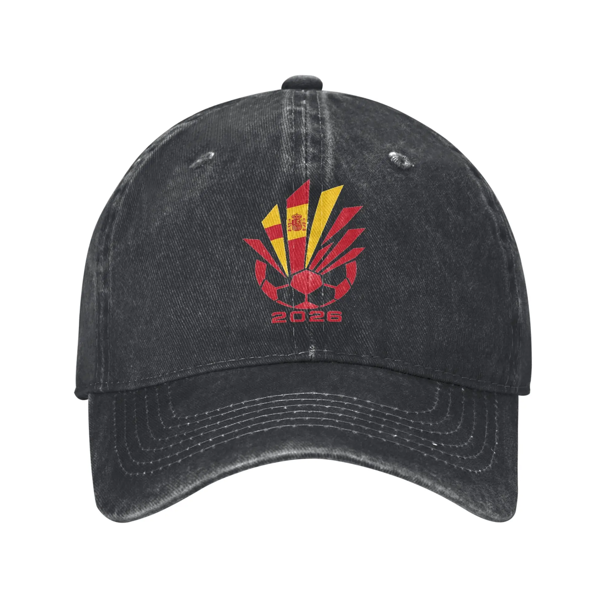 Hiszpańska czapka typu trucker z motywem piłki nożnej 2026, unisex, czapki baseballowe, modne nakrycia głowy, czapki typu snapback, regulowane