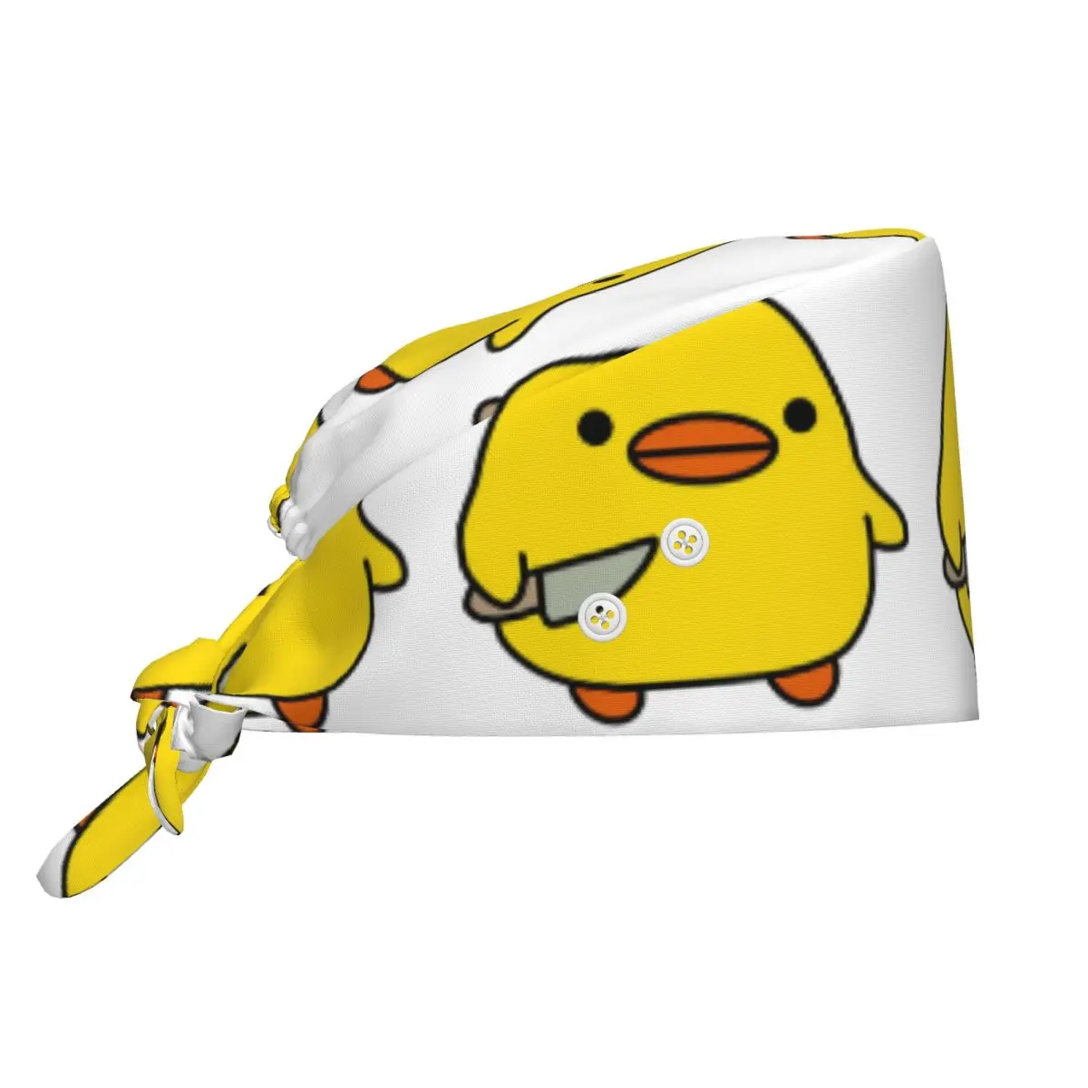 Kaczka z Nożem Kawaii Kaczka z Nożem Czepek Medyczny Kaczka Czepek Chirurgiczny Unisex Regulowane Czepeki Pielęgniarskie dla Dentysty