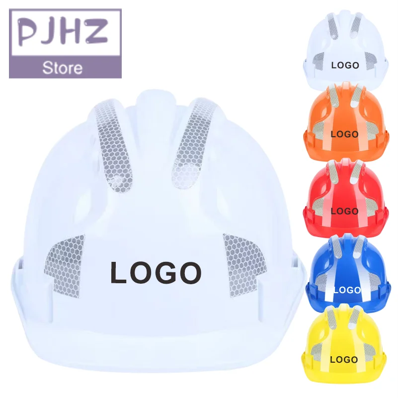 kask ochronny świecące naklejki spersonalizowany nadruk logo kask konstrukcyjny z czapką zapobiegającą uderzeniom