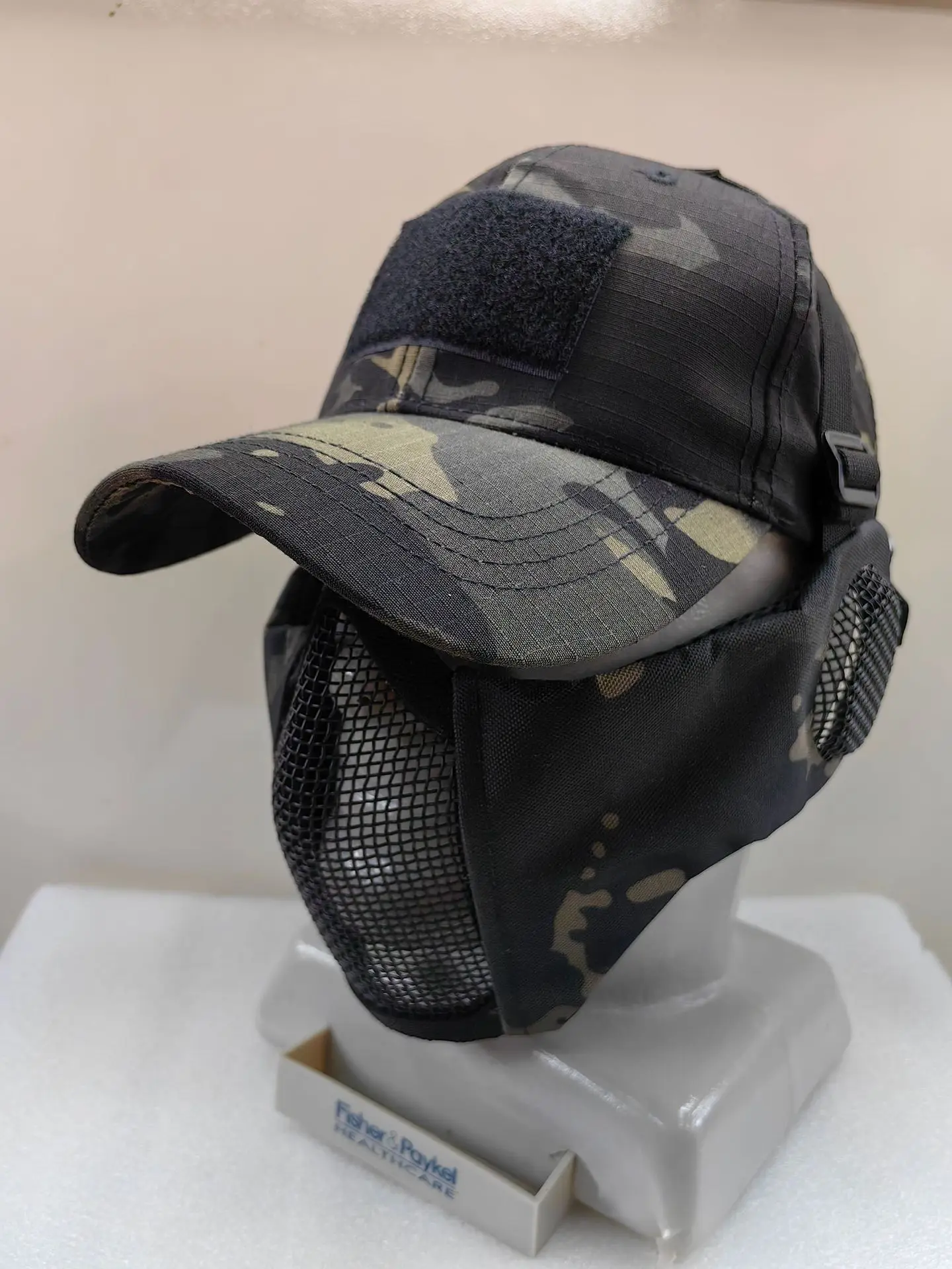 Kask taktyczny z stalowym drutem V14 z osłoną na pół twarzy + maska CS z zintegrowaną ochroną uszu, oddychająca, dwuczęściowa ochrona ust