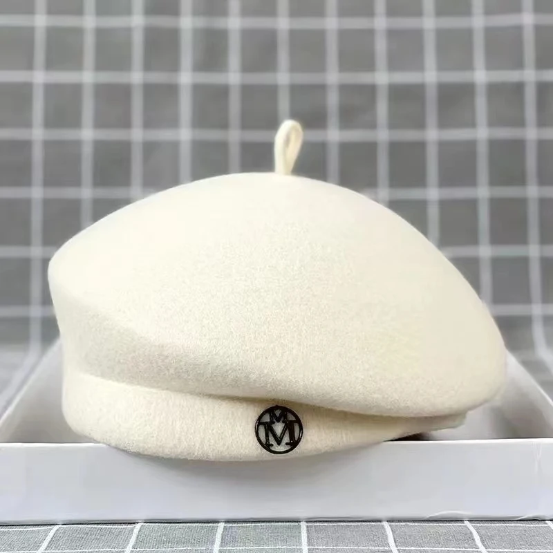 Klasyczny damski beret Fantazyjny wełniany filcowy kapelusz Cieplejszy zimowy kapelusz Czapka Biały Czarny Damski kapelusz Fedora Fascinator Pillbox Hat Formalny
