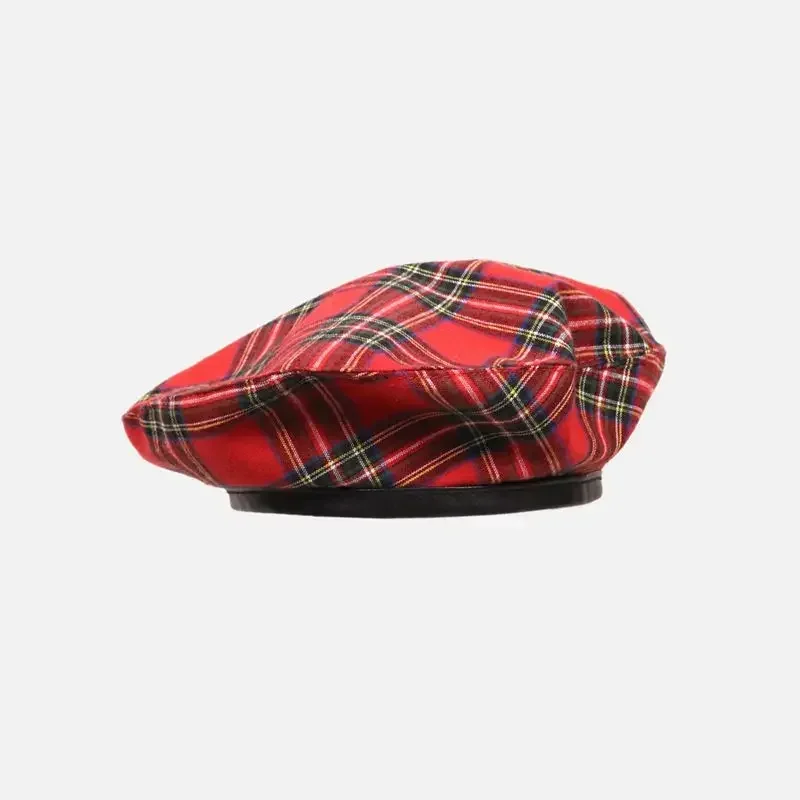 Luksusowy damski beret Moda damska Outdoor Travel Plaid Painter Hat Unisex Dorosły Codzienny Vintage Czerwony Jesienny Beret Kapelusz