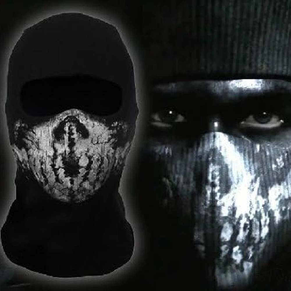 Maska niespodzianka Czaszka dla ducha Maska motocyklowa Bawełniana maska ​​na twarz COD Czarny Keegan P. Russ Postać z Księgi Genesis 9