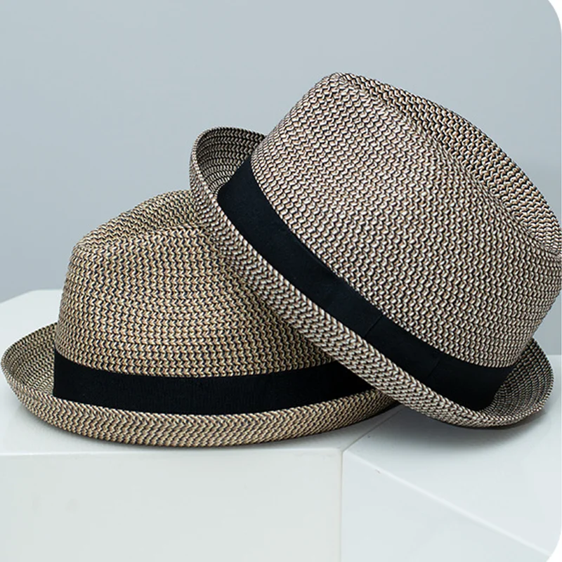 Męski letni kapelusz słomkowy, brytyjski trilby, fedora, oddychający kapelusz przeciwsłoneczny na plażę, ręcznie pleciony kapelusz słomkowy Panama, kapelusz kubański podróżny Męski letni kapelusz słomkowy, brytyjski trilby, fedora, oddychający kapelusz przeciwsłoneczny na plażę, ręcznie pleciony kapelusz słomkowy Panama, kapelusz kubański podróżny