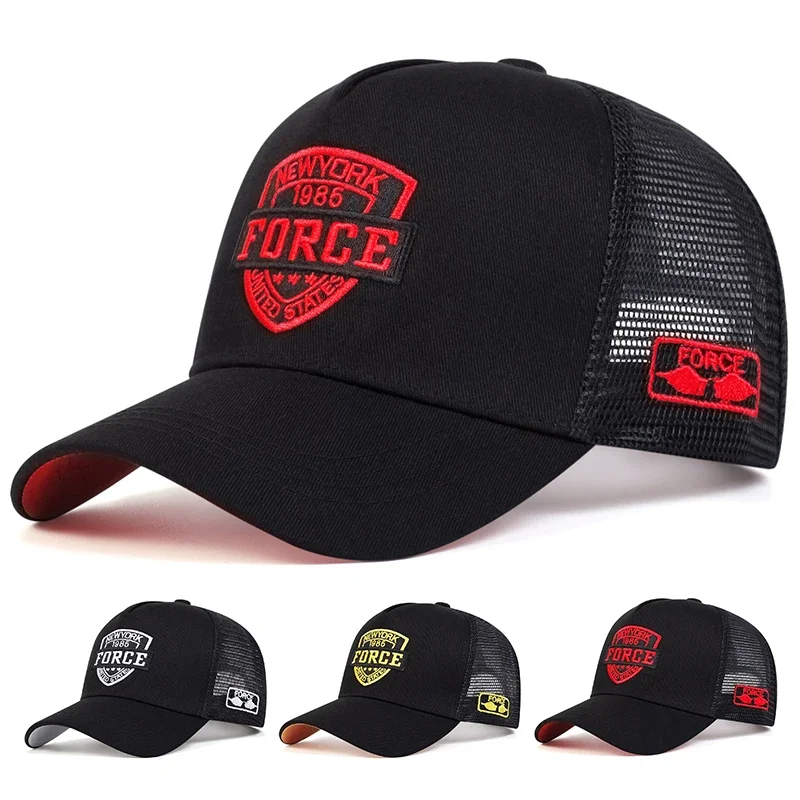 Modna czapka bejsbolówka z literami damska męska oddychająca czapka hip-hopowa letnia codzienna czapka z siatką unisex bawełniana czapka typu snapback gorras