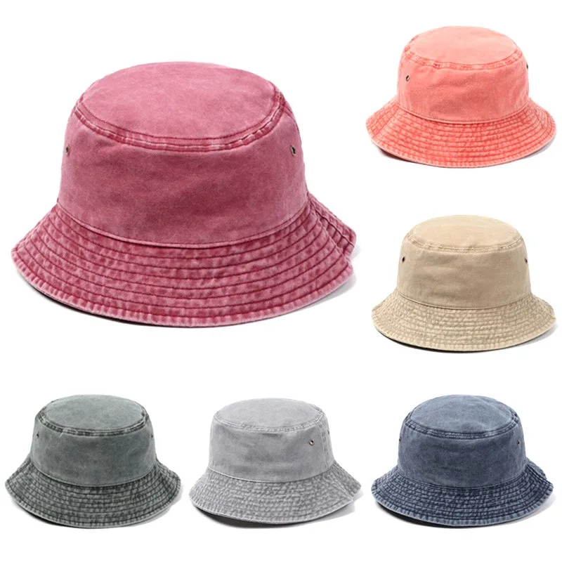 Modny i modny damski kapelusz dżinsowy chroniący przed słońcem Retro kapelusz typu Bucket składany kapelusz rybaka bawełniany kapelusz przeciwsłoneczny neutralny kapelusz plażowy