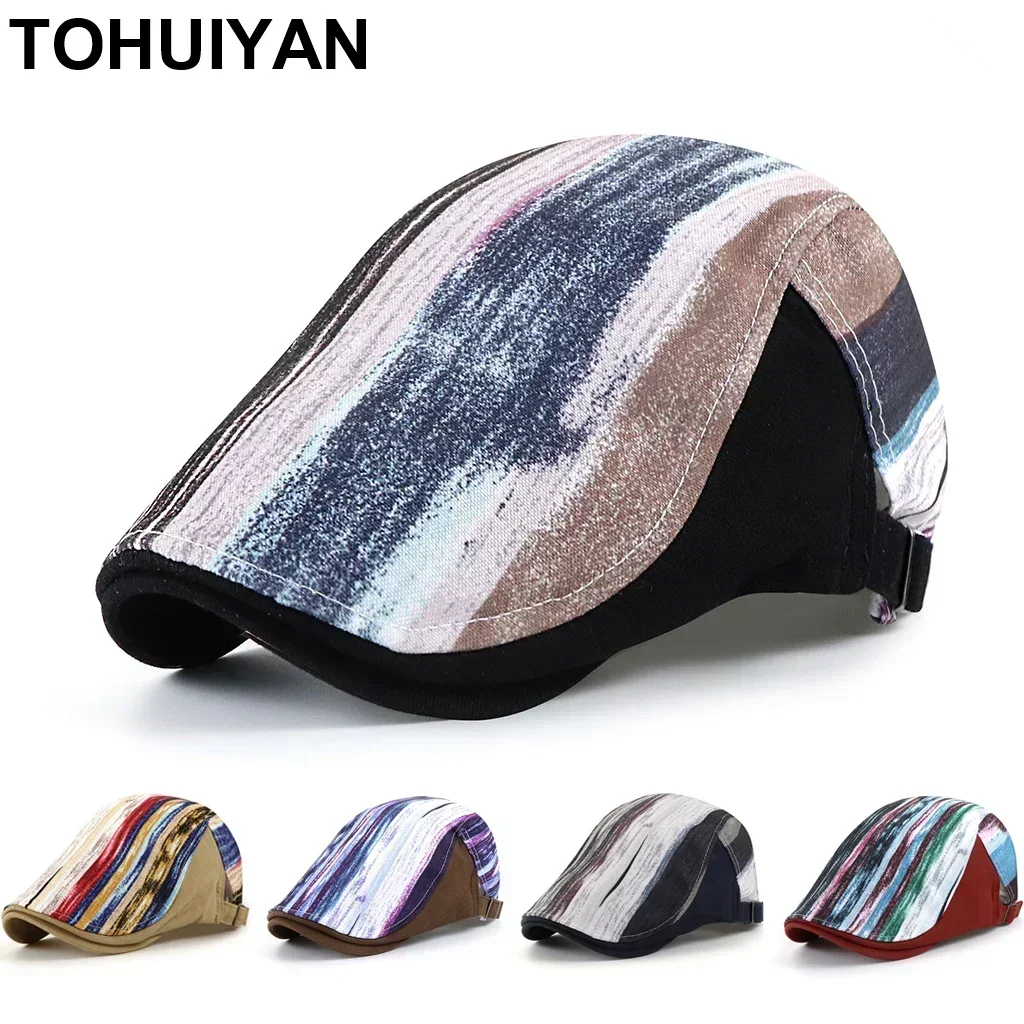 Najwyższy poziom Graffiti czapka gazeciarza kobiety popularne Gorras Planas Beret kapelusz lato ochrona przed słońcem czapki golfowe Casual kaszkiety dla mężczyzn