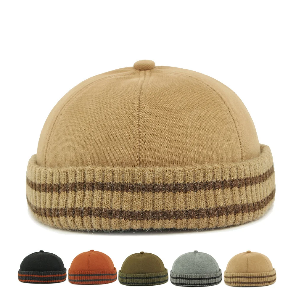 Nowa Kolekcja Unisexowa Czapka Jesienna – Minimalistyczna, Gładka Czapka Dzianinowa Beanie Mandarin Cap Streetwear Wszechstronne Nakrycie Głowy