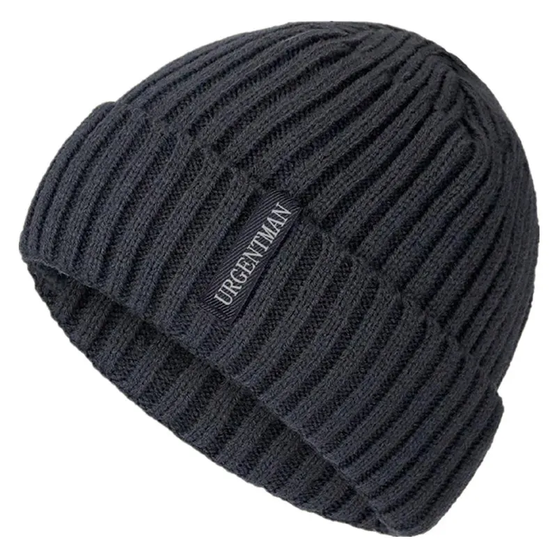 Nowe ciepłe czapki zimowe Unisex URGENTMAN Stylowa czapka z podszewką z pluszowego futra Grube czapki z dzianiny dla mężczyzn i kobiet Casual Caps