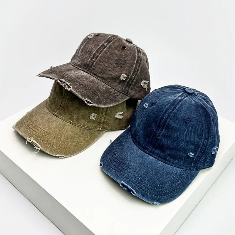Nowe czapki z jednolite baseballowe w stylu łamanym Unisex, oddychająca osłona przeciwsłoneczna z amerykańska moda Vintage, prosta czapka z daszkiem, wszechstronna moda na co dzień ins