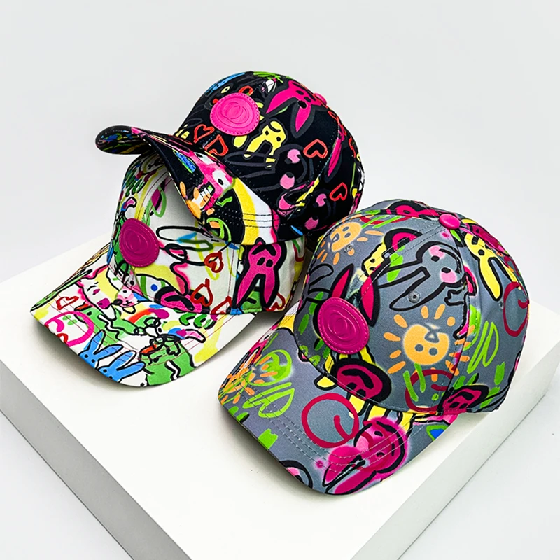 Nowe obrazy unisex Graffiti list czapki baseballowe oddychająca osobista osłona przeciwsłoneczna Hip Hop czapki z daszkiem wszechstronna moda Hardtop