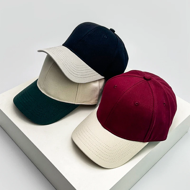 Nowe unisex proste kolorowe bloki Casual czapki baseballowe oddychające odkryty ins parasolka czapki z daszkiem wszechstronna moda osobista Retro