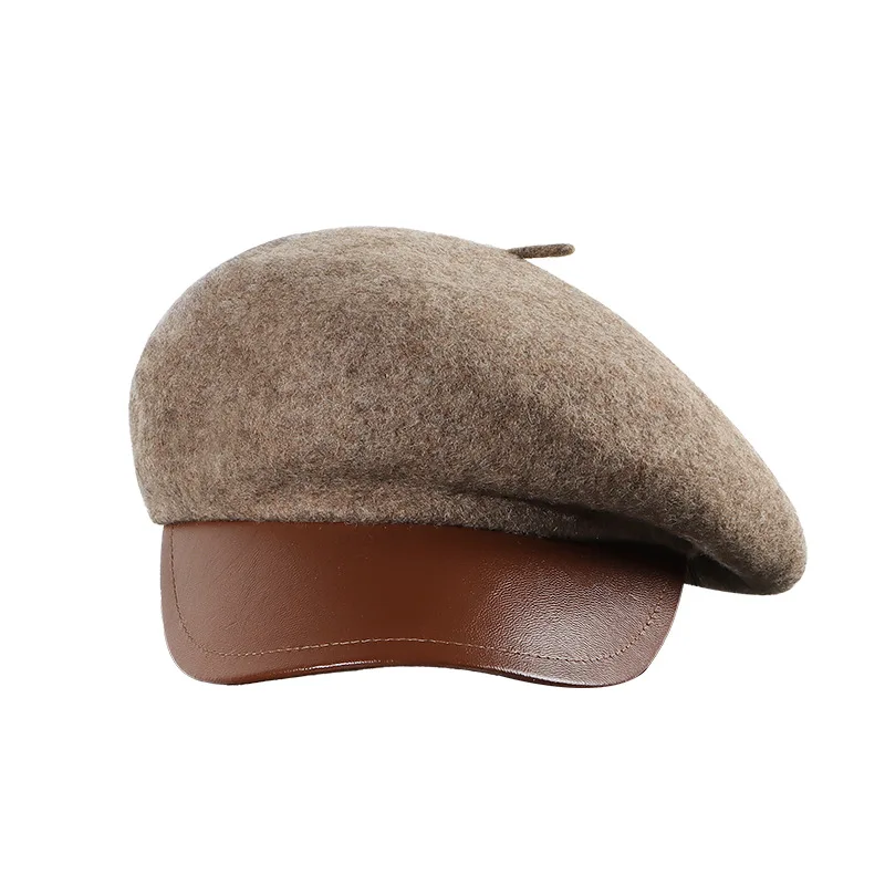 Ośmiokątny beret damski, dziergany wełniany kapelusz w stylu newsboy, z krótkim rondem, ciepły zimowy kapelusz retro w stylu malarskim Ośmiokątny beret damski, dziergany wełniany kapelusz w stylu newsboy, z krótkim rondem, ciepły zimowy kapelusz retro w stylu malarskim