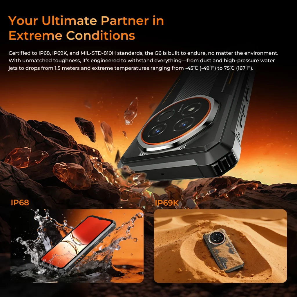 OUKITEL 16GB(4+12)+128GB Unisoc T615 4G 64MP 6,52 cala 90Hz 10600mAh NFC Dual SIM