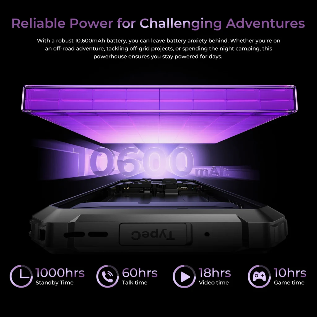 Oukitel G7 Smartfon Odporny 24GB(8+16) RAM 256GB ROM Android 16 10600mAh Aparat