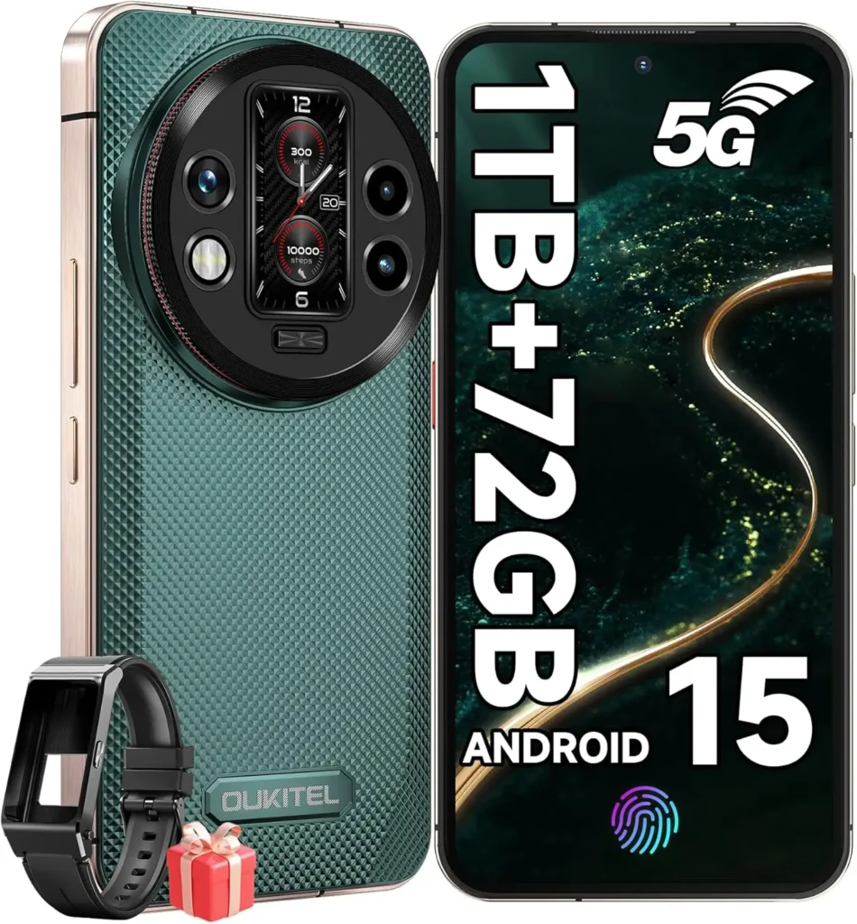 OUKITEL WP200 Pro Android 15 Wytrzymały Telefon 5G Odblokowany – 72GB RAM+1TB ROM