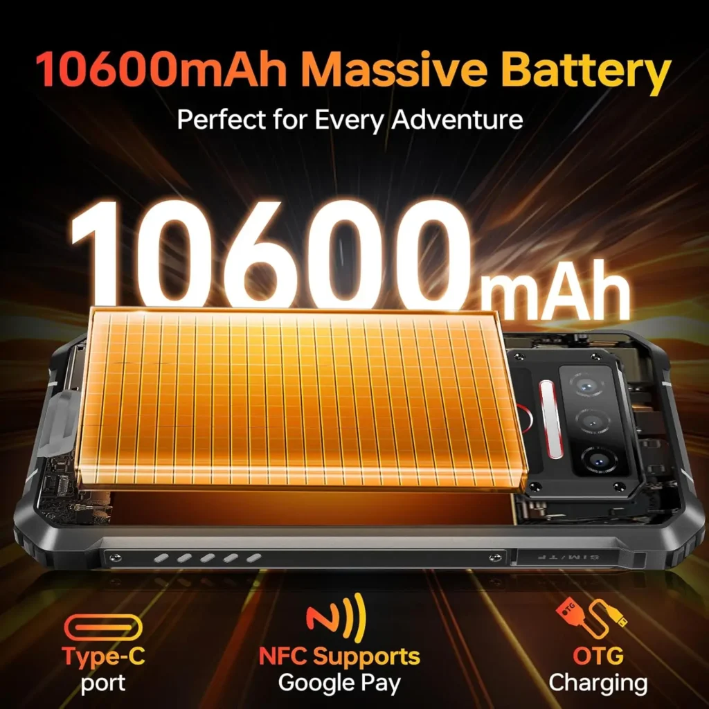 OUKITEL WP23S Wytrzymały Telefon Odblokowany, Bateria 2026-10600mAh, 64GB/TF 1TB