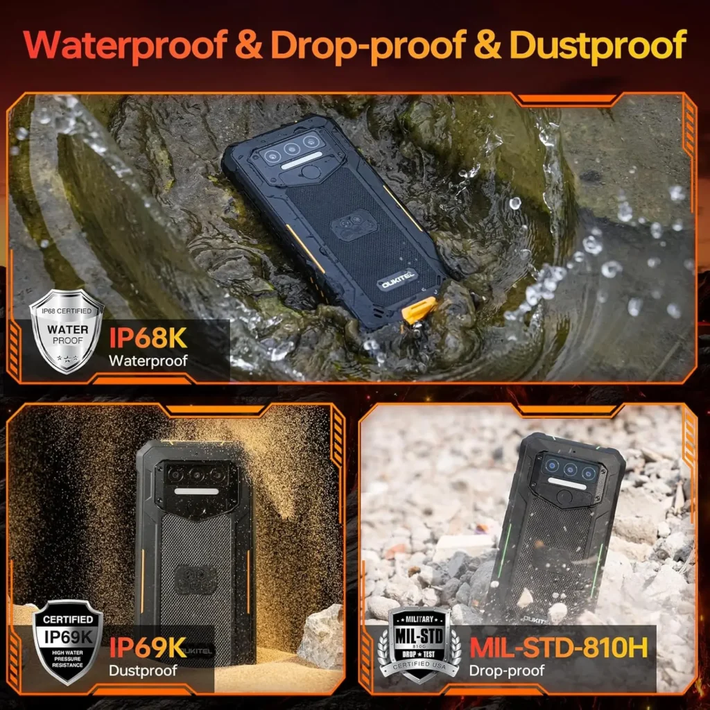 OUKITEL WP23S Wytrzymały Telefon Odblokowany, Bateria 2026-10600mAh, 64GB/TF 1TB