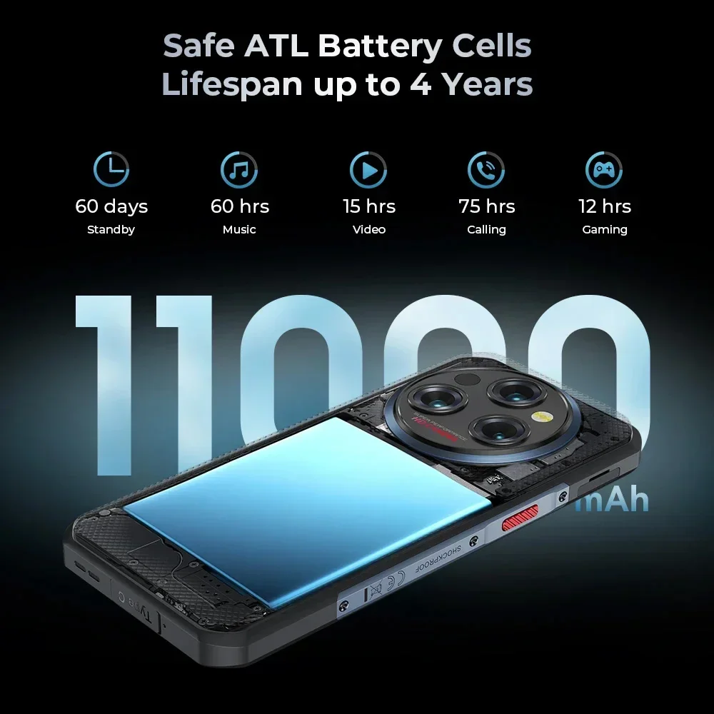 Oukitel WP35 5G wytrzymały smartfon Android 14 6.6 Cal 2.4K 24GB + 256GB telefony