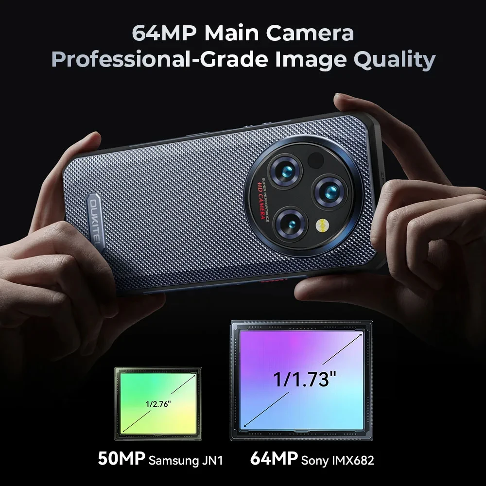 Oukitel WP35 5G wytrzymały smartfon Android 14 6.6 Cal 2.4K 24GB + 256GB telefony
