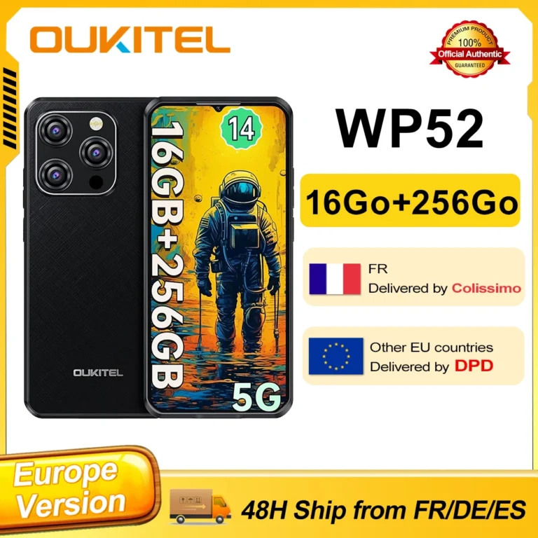OUKITEL WP52 Ultracienki, wytrzymały telefon 5G 16 GB (4+128) 256 GB 48 MP 6500 - zdjęcie 1
