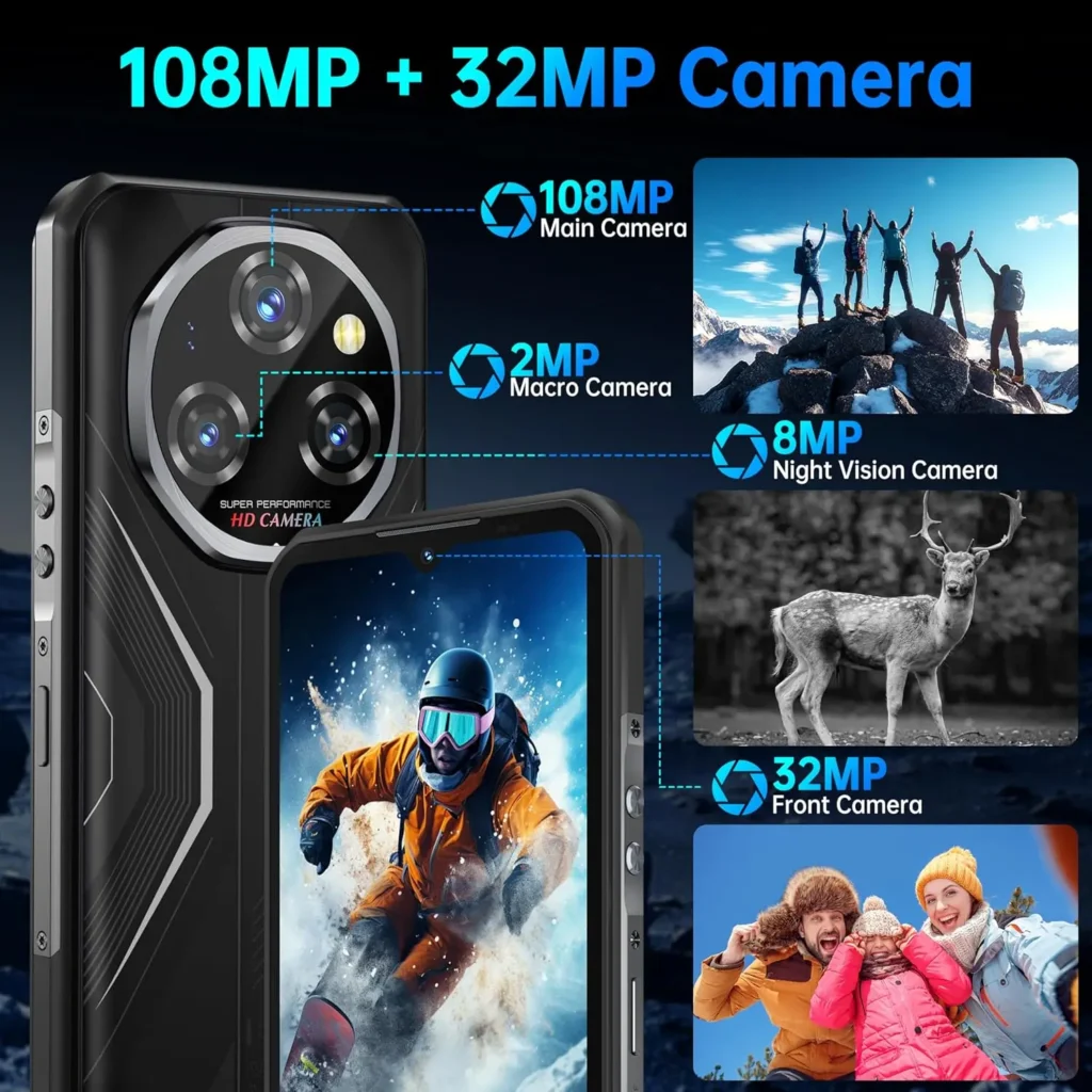 OUKITEL WP55 5G Wytrzymały Smartfon – 36GB+256GB/2TB Android 15, Wytrzymały