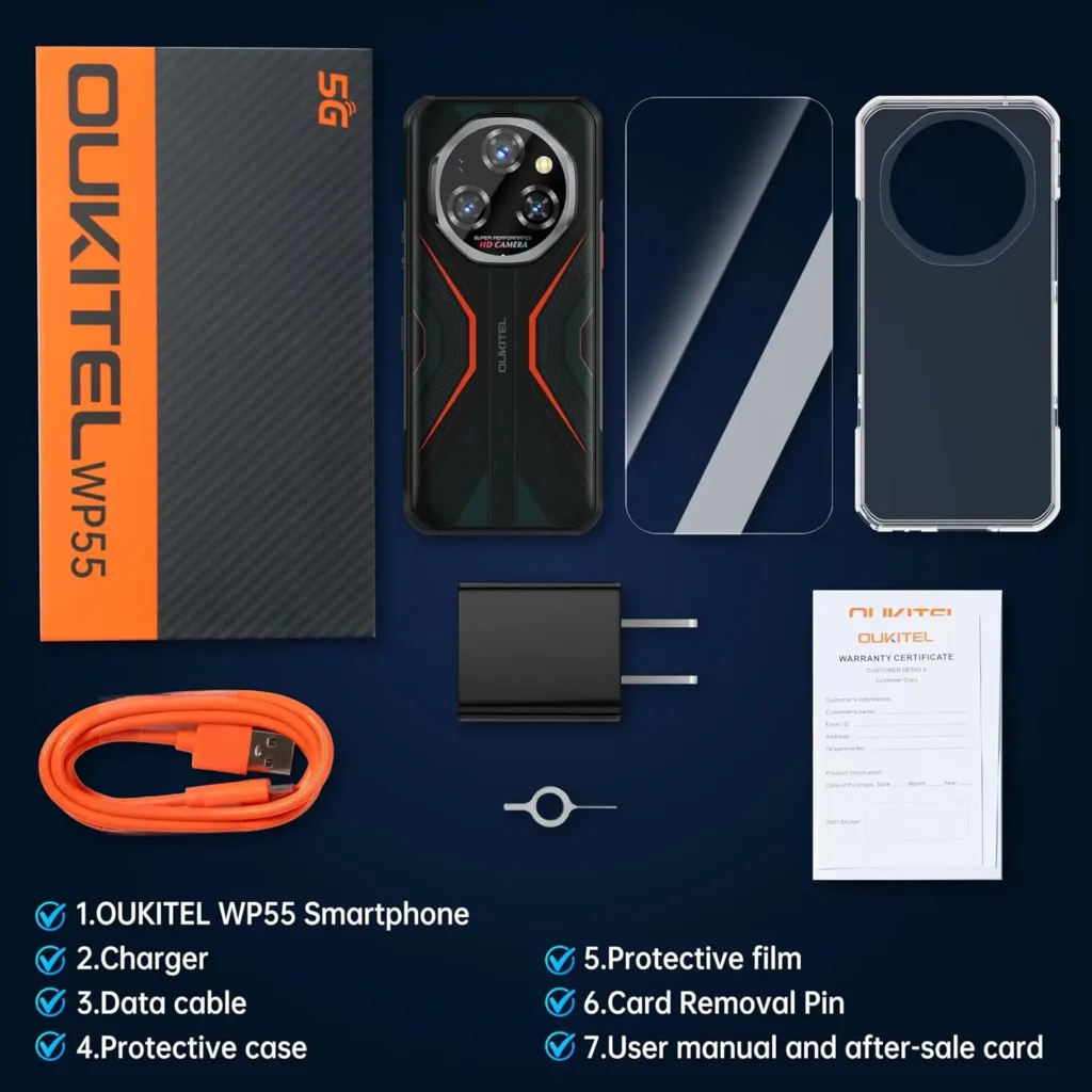 OUKITEL WP55 5G Wytrzymały Smartfon – 36GB+256GB/2TB Android 15, Wytrzymały – oferta 2096