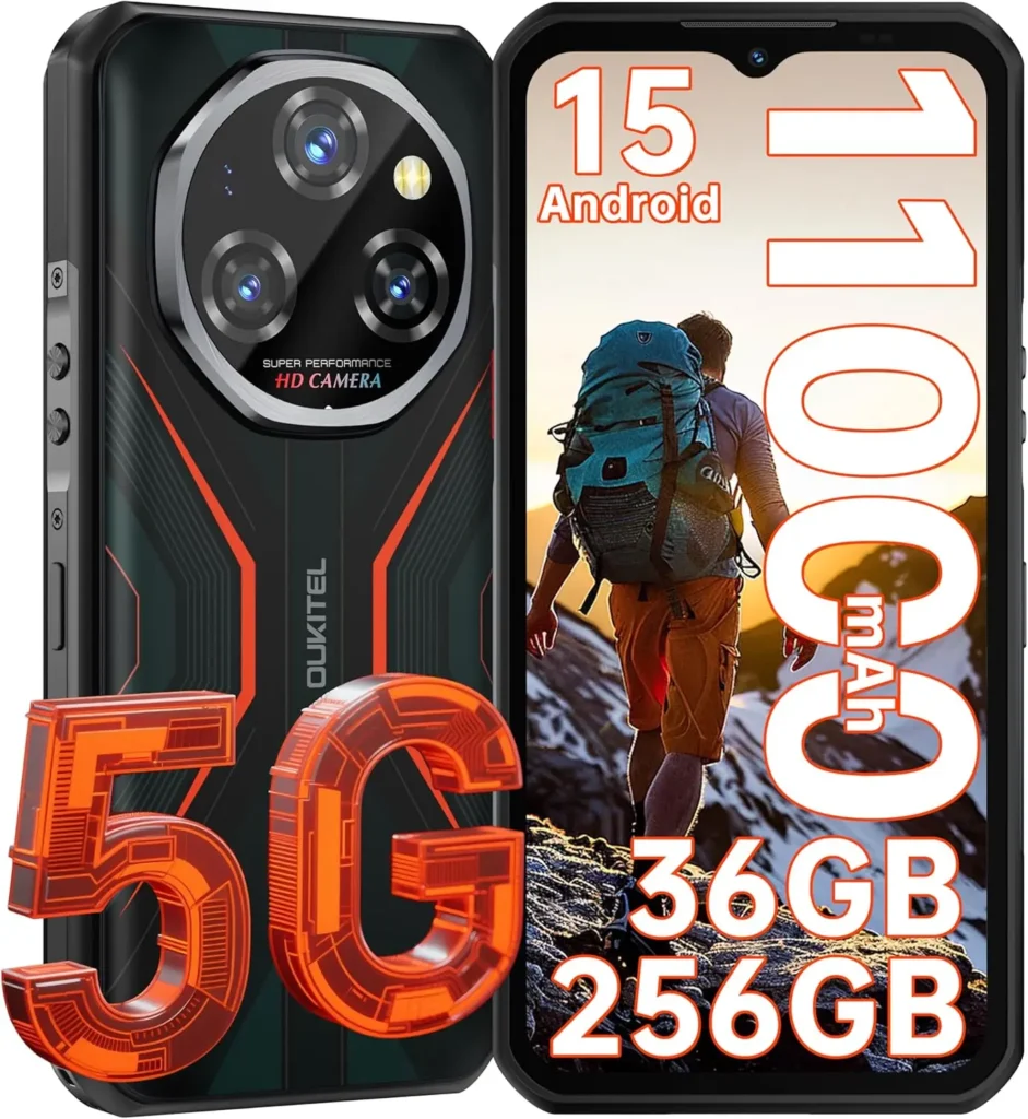 OUKITEL WP55 5G Wytrzymały Smartfon – 36GB+256GB/2TB Android 15, Wytrzymały – oferta 2096