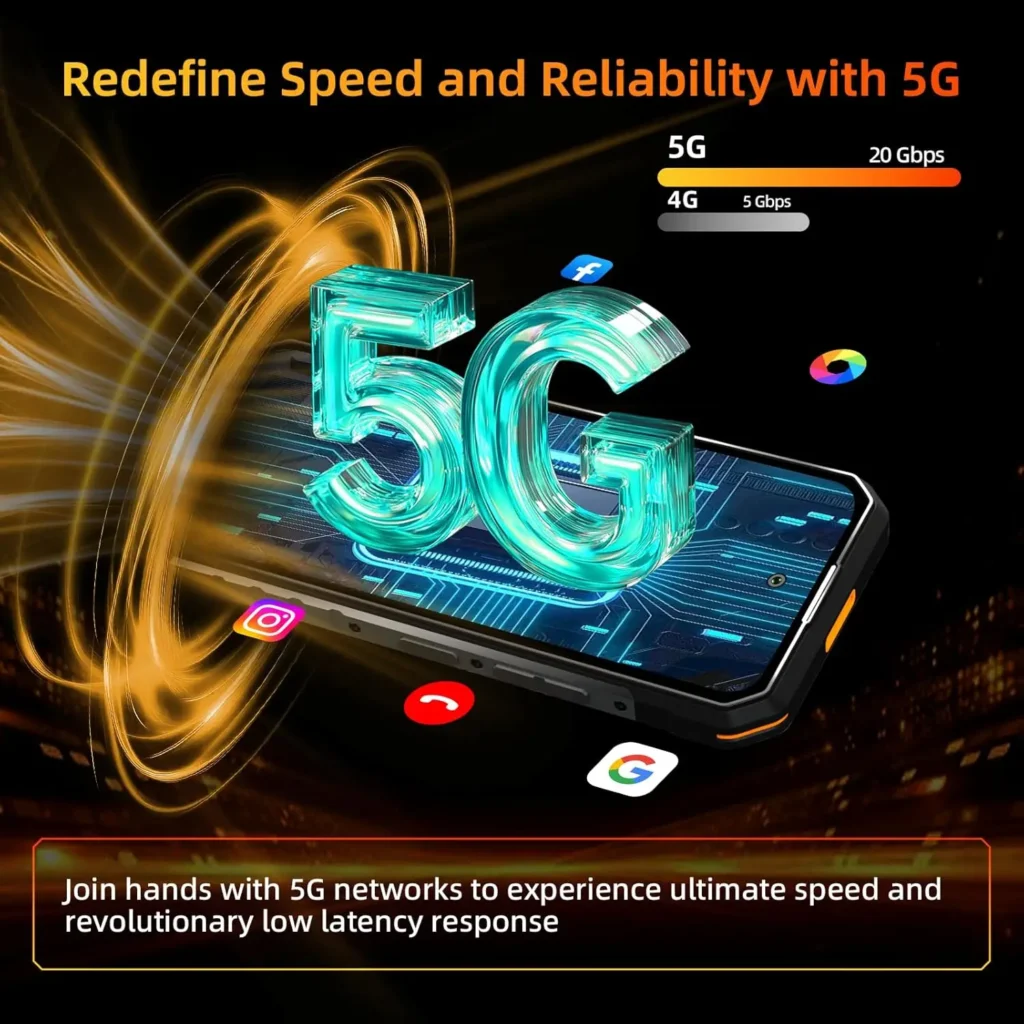 OUKITEL WP58 PRO 5G Wytrzymały Telefon Odblokowany – Smartfon z Wyświetlaczem 6.7
