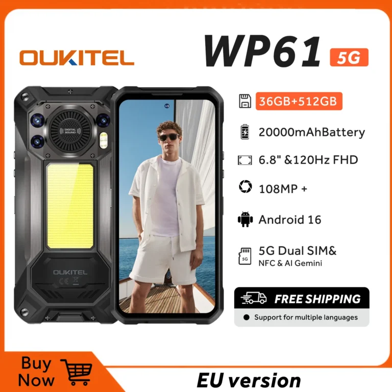 OUKITEL WP61 5G Wytrzymały telefon z systemem Android 16, odblokowany – 20000mAh - zdjęcie 1
