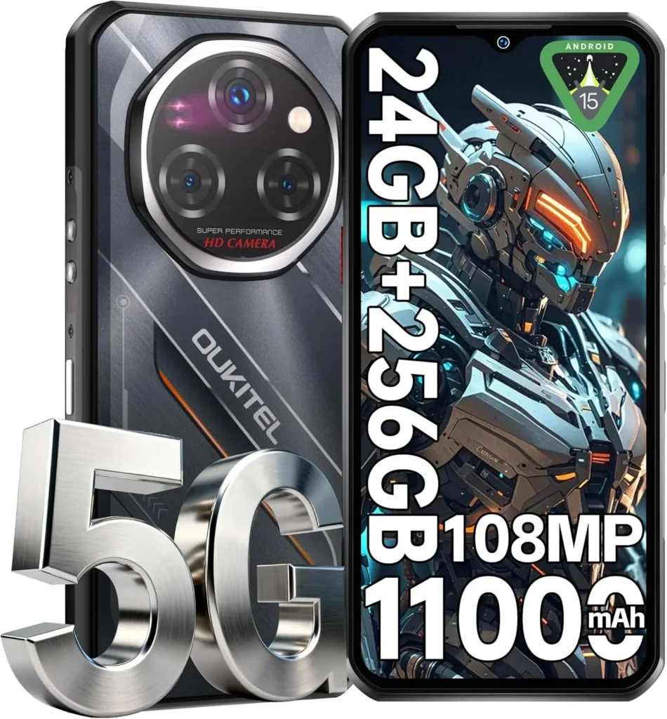 OUKITEL WP62 5G Wytrzymały smartfon odblokowany z systemem Android – Android 15