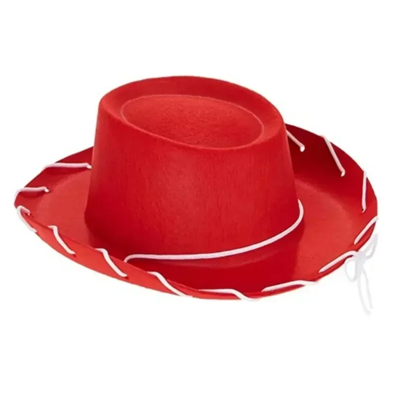 Regulowany Brązowo-Czerwony Filcowy Kapelusz Kowbojski z Drewnianym Wykończeniem, Szerokie Rondo, Idealny na Sporty Outdoorowe, Wspinaczkę, Przyjęcia w Stylu Western, Kapelusz na Imprezy Tematyczne