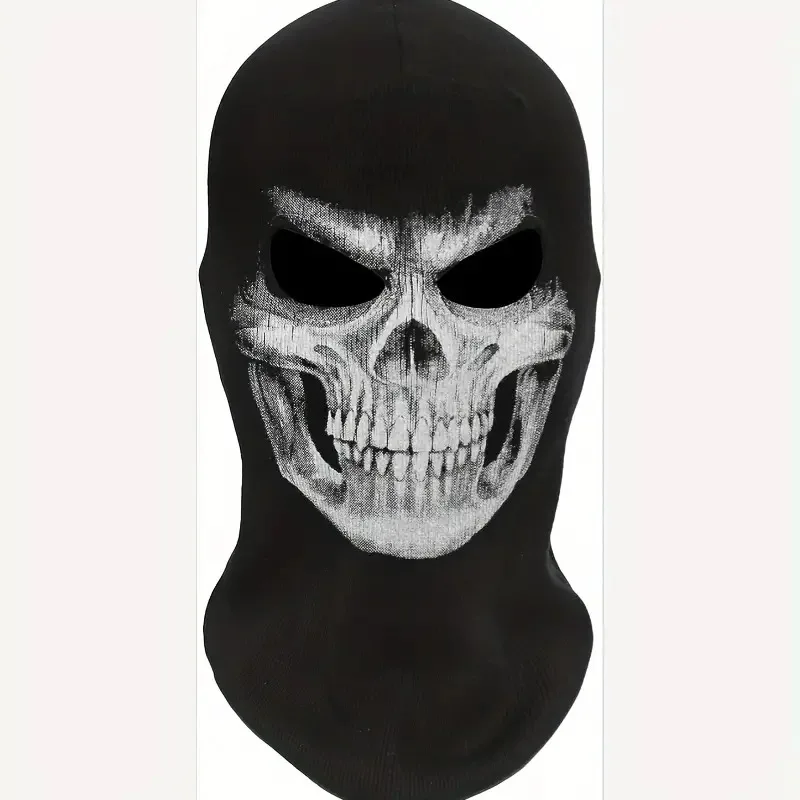 Szkielet czaszka kominiarka duch śmierć nakrycia głowy motocykl jazda na rowerze narciarstwo snowboard przebranie na karnawał impreza z okazji Halloween
