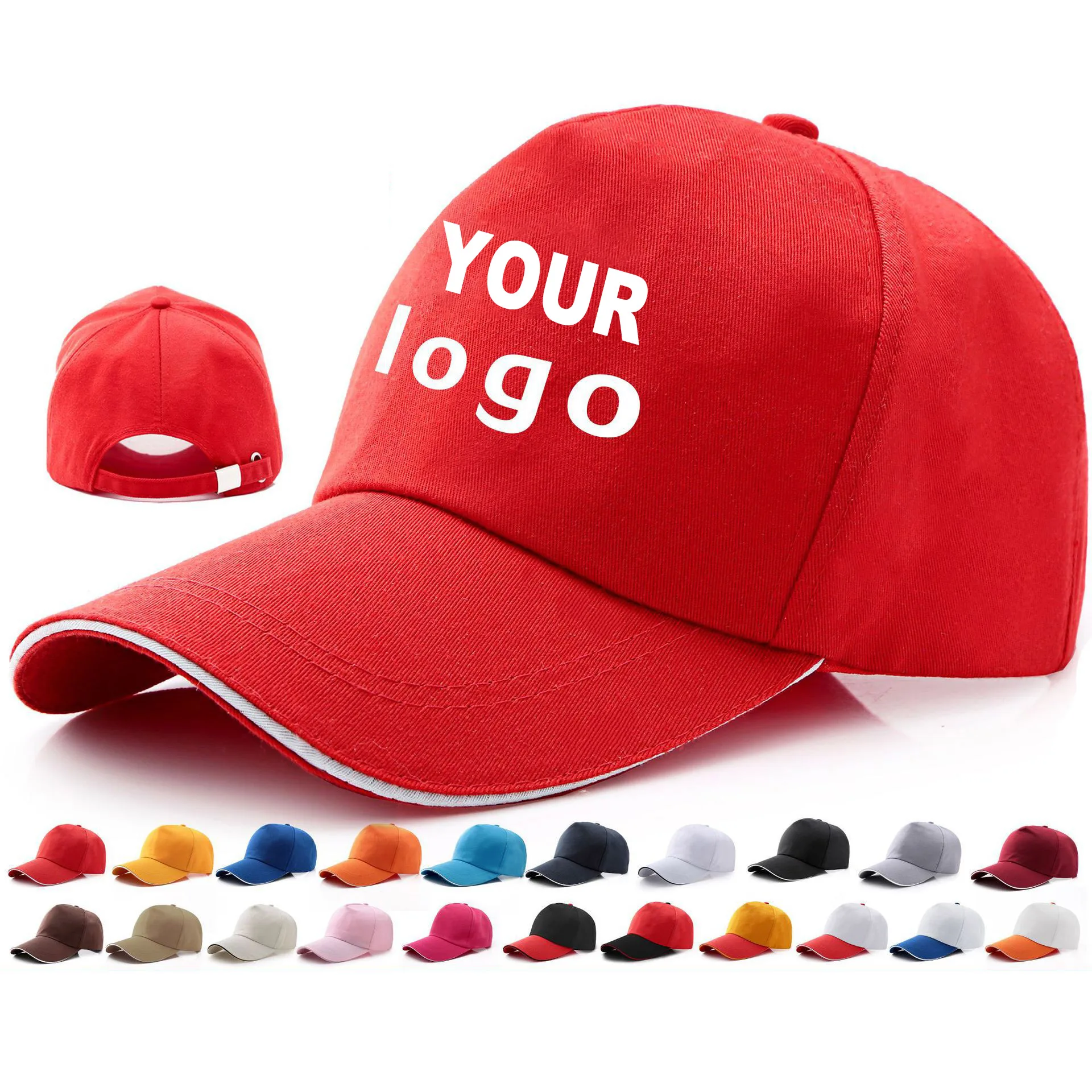 Tania poliestrowa czapka baseballowa unisex z własnym logo, jednolity kolor, haft, nadruk, dodaj własne logo, promocyjna czapka przeciwsłoneczna na zewnątrz