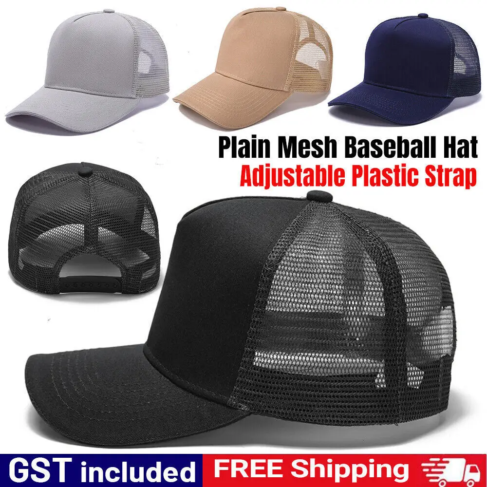 Unisex Mesh Cap Casual Plain Cotton Mesh Baseball Cap Regulowane letnie fajne czapki dla kobiet Mężczyźni Hip Hop Trucker Hat
