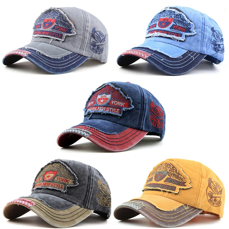 Unisex Washed Cotton Peaked Cap Fashion Letters Regulowane czapki z daszkiem Snapback dla mężczyzn Kobiety Hip Hop Dad Trucker Hat Bonnet