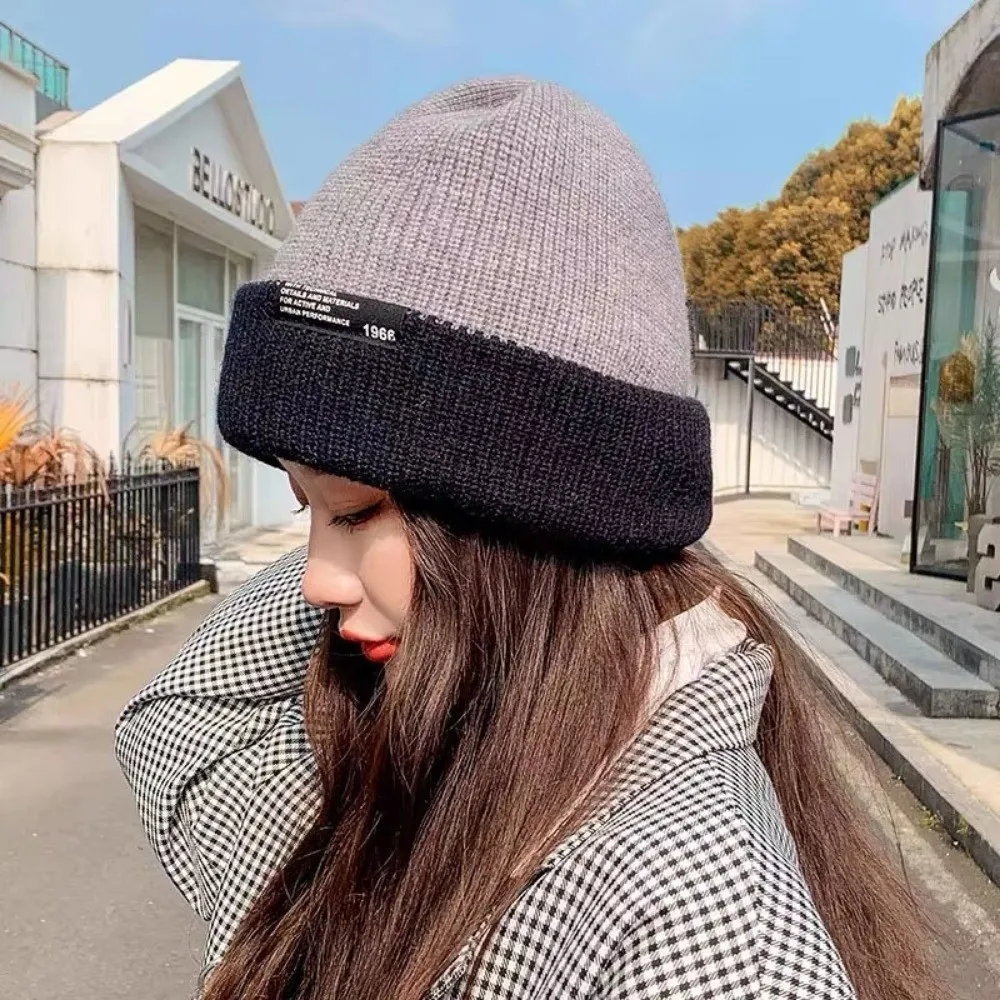 Unisexowa czapka dziergana na jesień i zimę, miękka, ciepła czapka wełniana, oddychająca, dwustronna czapka typu beanie dla kobiet i mężczyzn