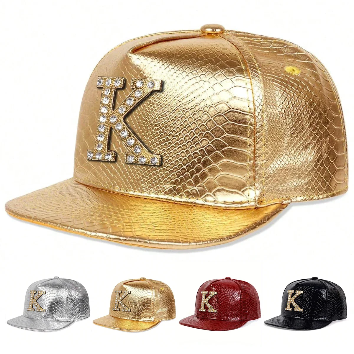 Unisexowe czapki hip-hopowe z diamentową literą K, wiosenno-jesienne, regulowane, codzienne czapki baseballowe, czapki typu trucker, czapki przeciwsłoneczne