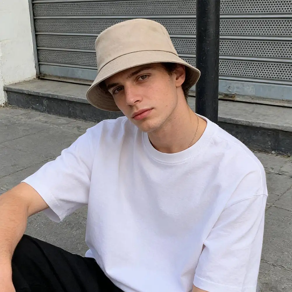 Unisexowy, jednolity, gładki kapelusz typu bucket hat, dwustronny, retro kapelusz rybacki, dostępny w wielu retro kolorach, kapelusz chroniący przed słońcem na zewnątrz