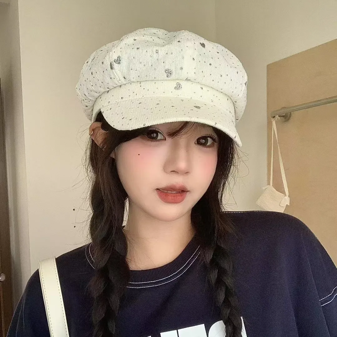 Uniwersalna Minimalistyczna Czapka typu Duckbill Ośmiokątna Czapka Damska Modny Styl Mały Beret Retro Newsboy Gorra 4m760