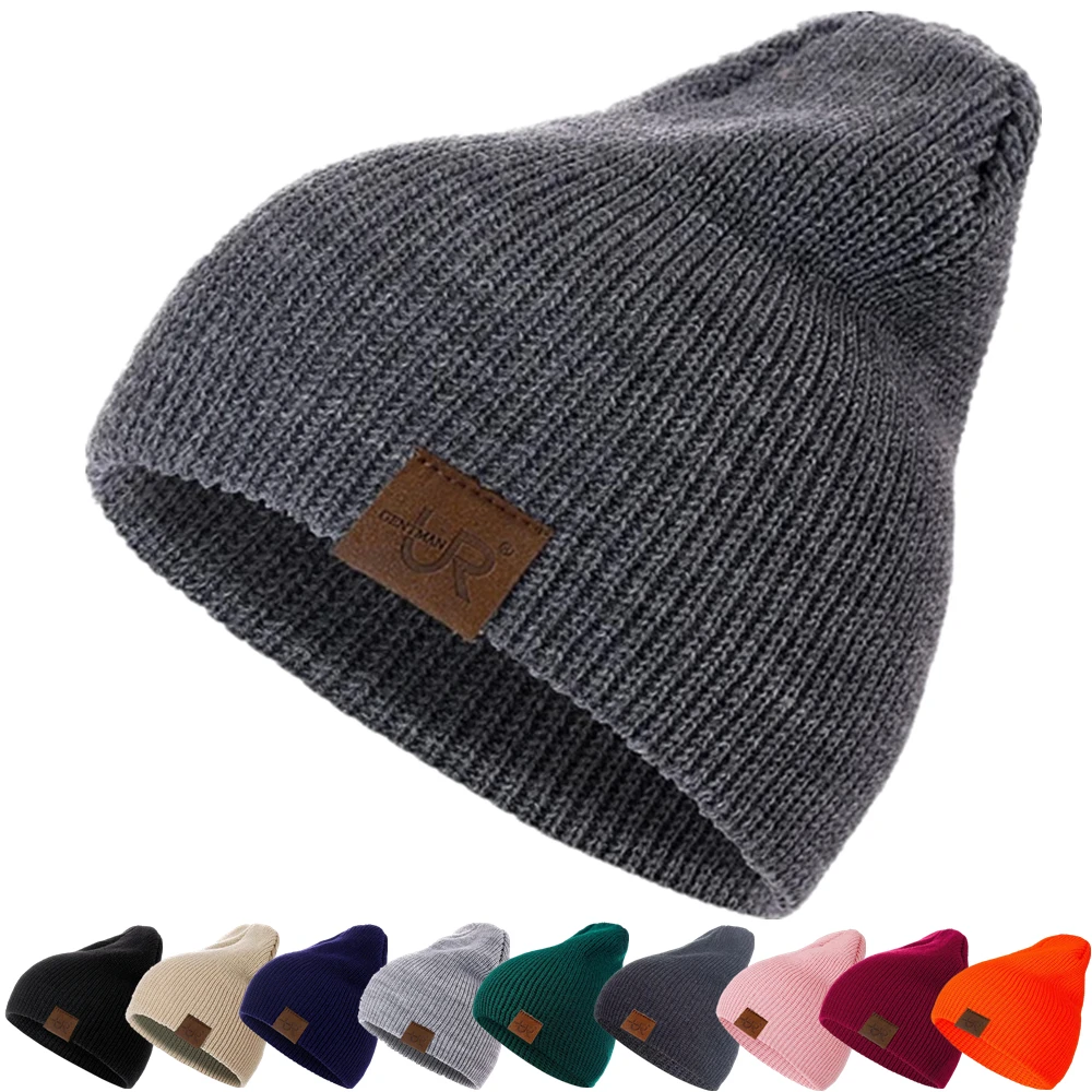 URGENTMAN Unisexowa Czapka Beanie Casualowa Zimowa Czapka Dla Mężczyzn i Kobiet Modna Dzianinowa Czapka Jednolita Czapka Beanie Hip-hopowa Czapka Unisex