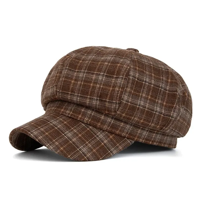 Wiosenny bawełniany beret z nadrukiem, ośmiokątna czapka, kaszkiet, czapka wojskowa, czapka malarska dla dziewcząt i kobiet, rozmiar 10