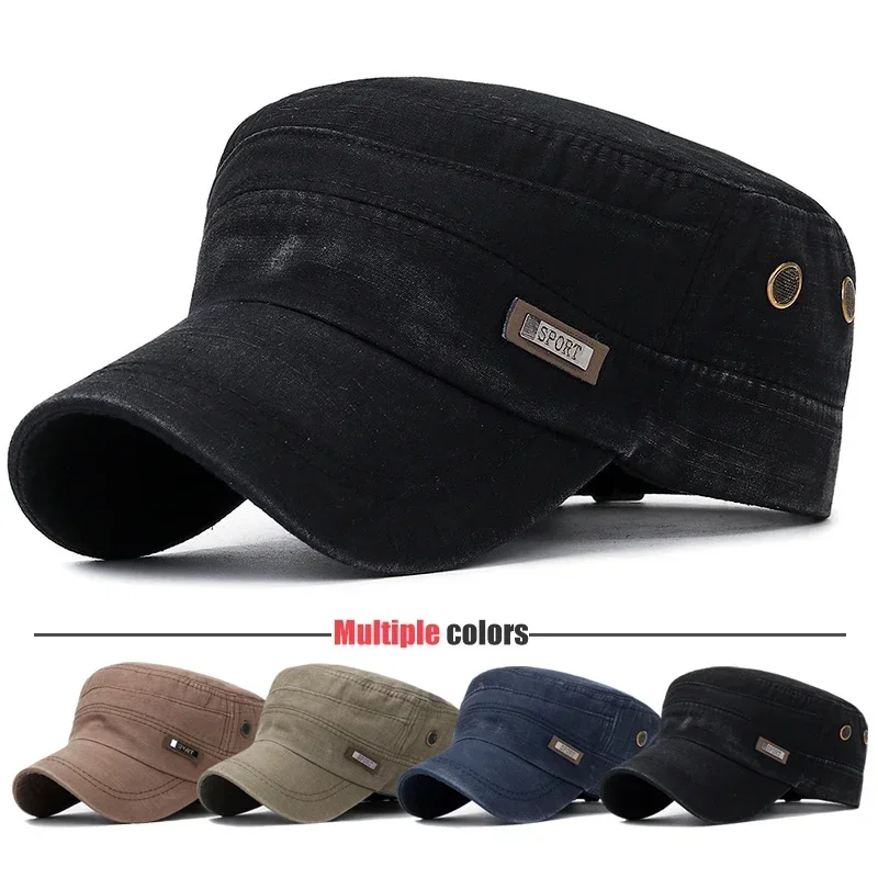 Wojskowa kadeta płaska czapka modne ciuchy regulowana czapka typu snapback unisex nowa moda klasyka Outdoor Casual sportowa czapka z daszkiem