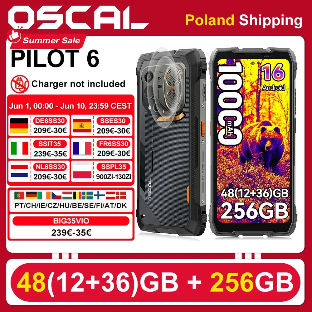 Wytrzymały smartfon Blackview OSCAL PILOT 6 (12+36)GB 6.78