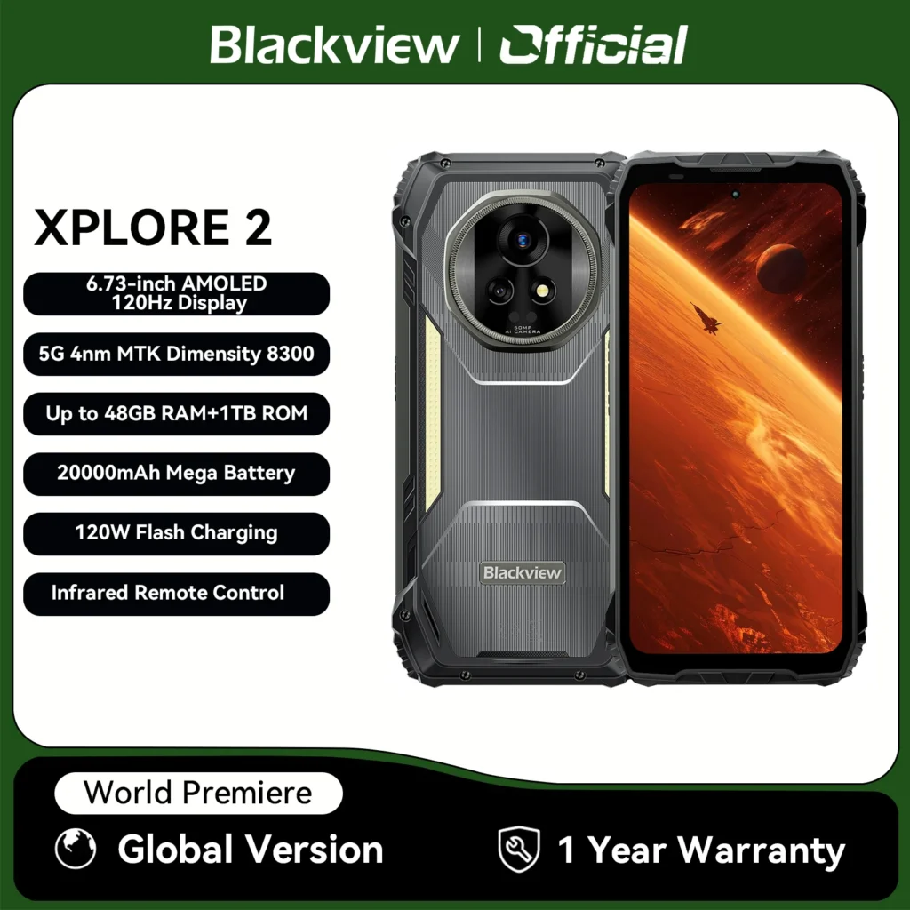 Wytrzymały smartfon Blackview XPLORE 2 5G, ekran AMOLED 6,73 cala