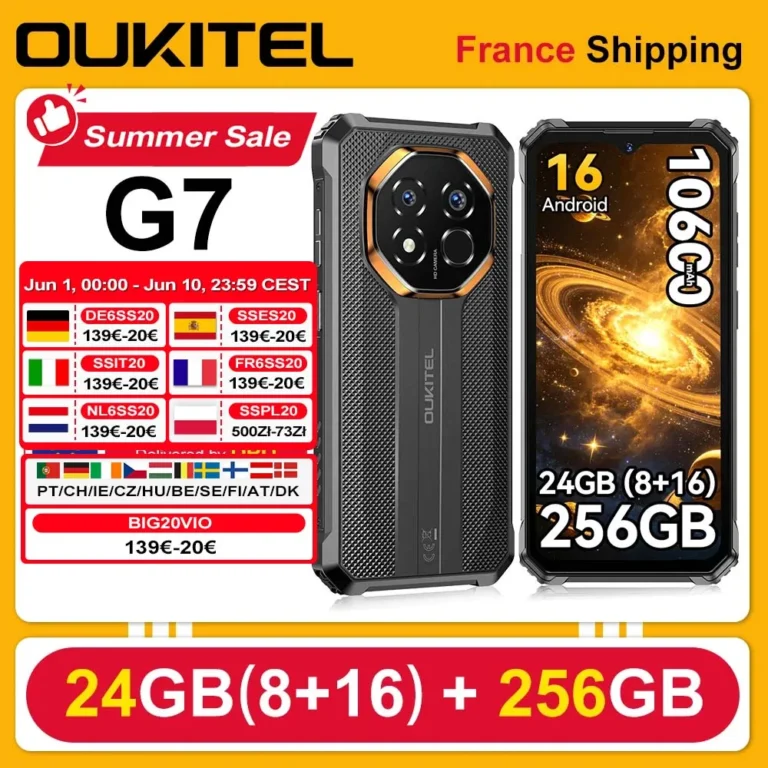 Wytrzymały smartfon OUKITEL G7, 24 GB (8+16) + 256 GB, bateria 10600 mAh, aparat - zdjęcie 1